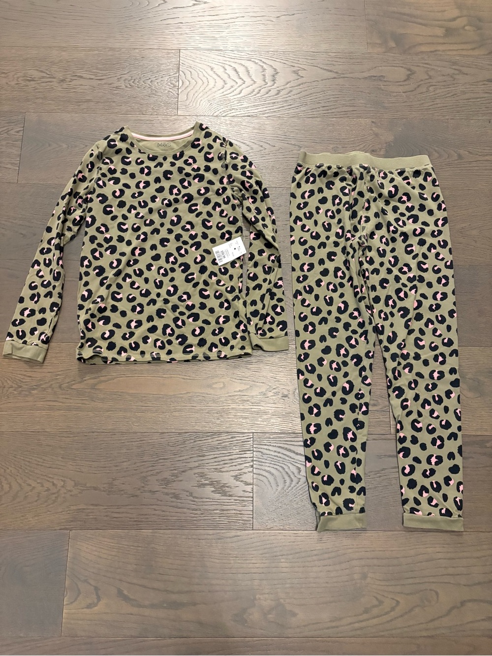 Girls leopard print pj set sz 11/12 NWT retail $49 w tax